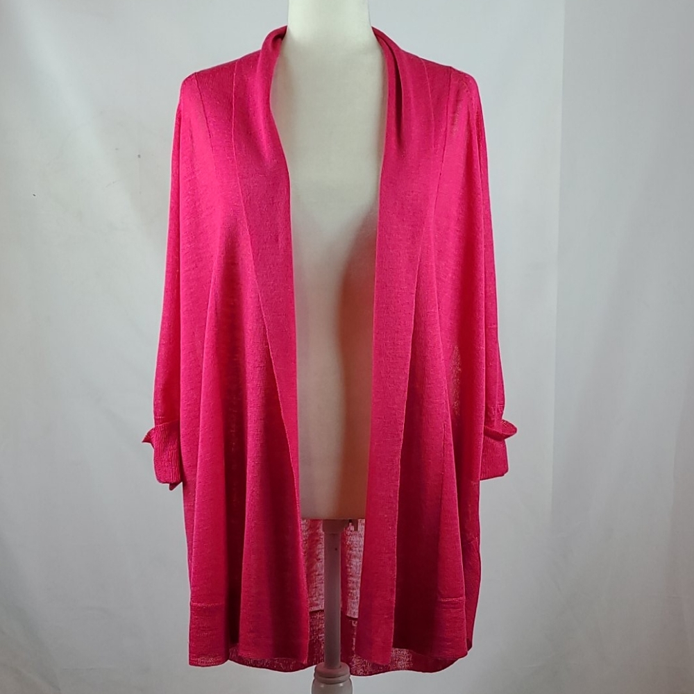 Women's Pink Open Front Sweater